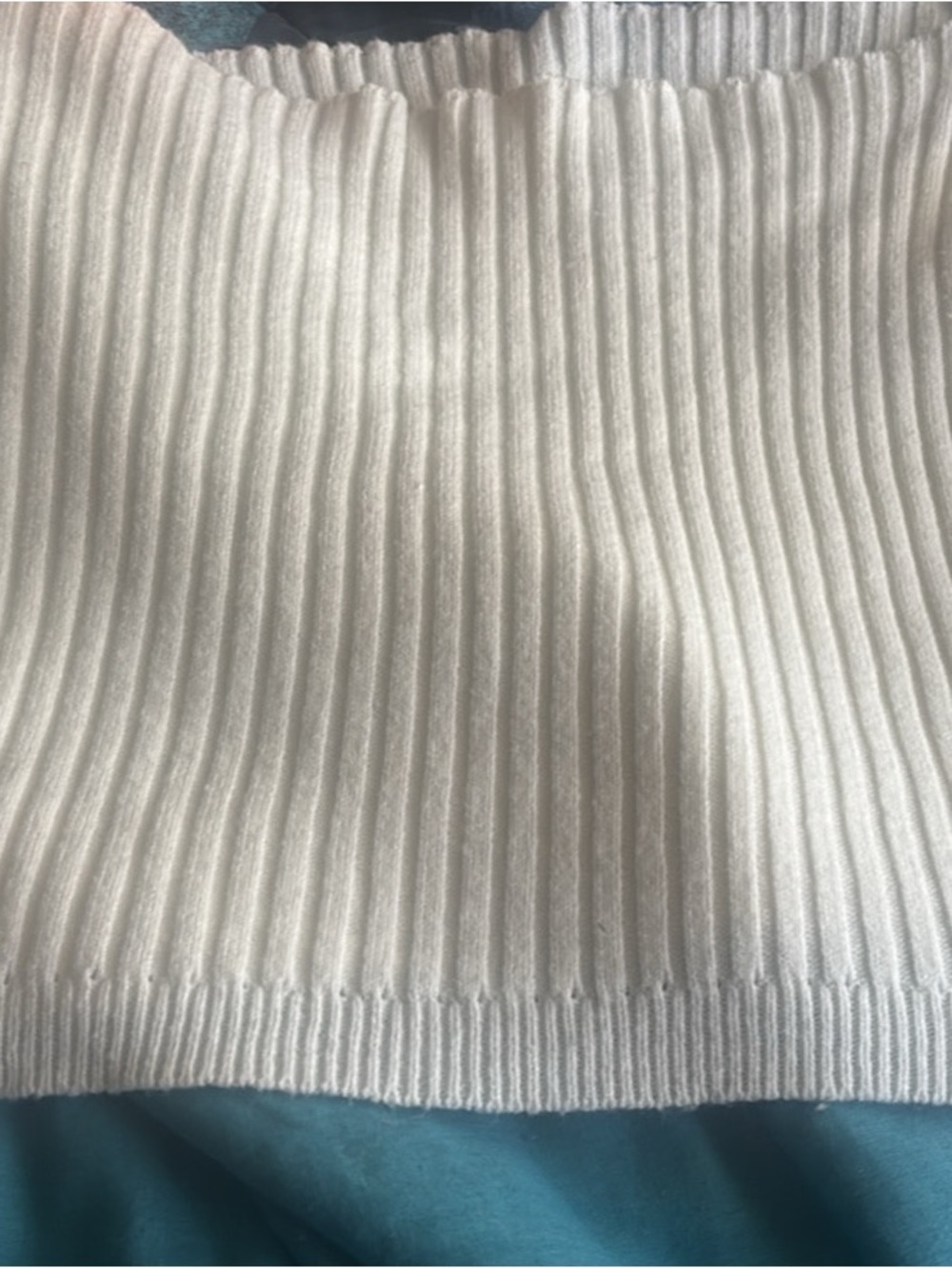 Women’s White Ribbed Sweater